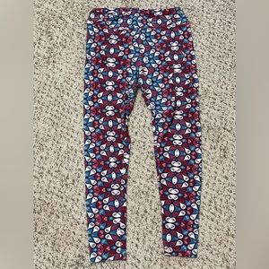 LuLaRoe Tall & Curvy Blue, Pink, White, Red Teardrop shapes